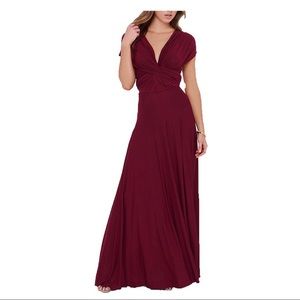 Burgundy infinity wrap dress